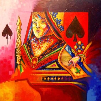 Painting titled "The Queen" by Adel Al-Abbasi, Original Artwork, Oil