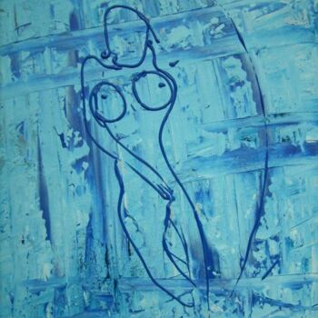 Peinture intitulée "corps bleu" par Bruno Briatte, Œuvre d'art originale