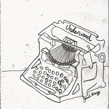 Painting titled "Antique Typewriter" by Janel Bragg, Original Artwork, Oil