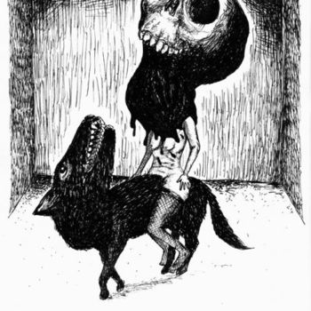 Drawing titled "L'Amarrée Noire" by Patrick Jannin, Original Artwork, Other