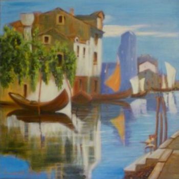 Pintura intitulada "B39. Les Iles à Ven…" por Lucien Dufour, Obras de arte originais, Óleo