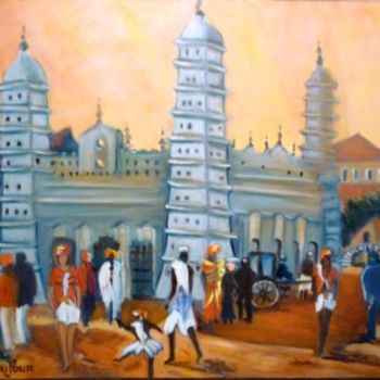 Peinture intitulée "J16. Vers Calcuta" par Lucien Dufour, Œuvre d'art originale, Huile