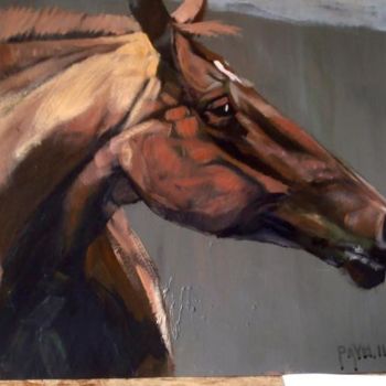 Painting titled "orange the horse" by Paulus Hoffman, Original Artwork, Oil