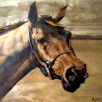 Peinture intitulée "brown the horse" par Paulus Hoffman, Œuvre d'art originale, Huile