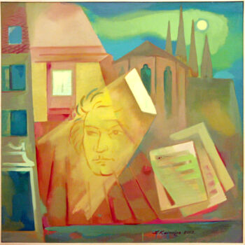 Peinture intitulée "Ludwig van Beethove…" par Laine Kainaize, Œuvre d'art originale, Huile