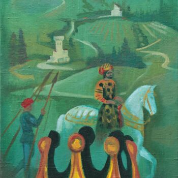 Peinture intitulée "The Crown of the Ki…" par Laine Kainaize, Œuvre d'art originale, Huile