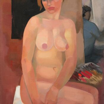 Peinture intitulée "In studio" par Laine Kainaize, Œuvre d'art originale, Huile