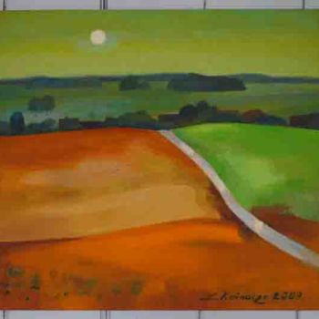 Peinture intitulée "Countryside" par Laine Kainaize, Œuvre d'art originale