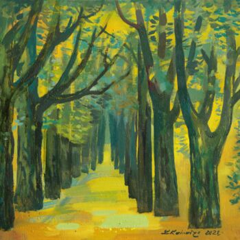 Peinture intitulée "Manor street" par Laine Kainaize, Œuvre d'art originale, Huile