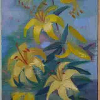 Painting titled "Lily" by Laine Kainaize, Original Artwork