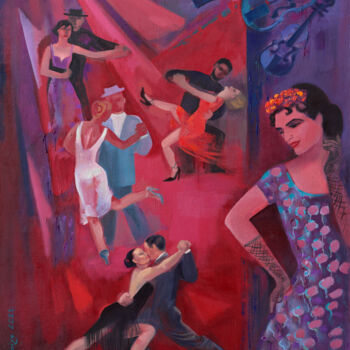 Peinture intitulée "Tango el Choclo" par Laine Kainaize, Œuvre d'art originale, Huile