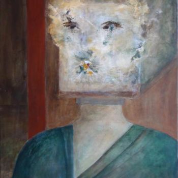 Peinture intitulée "Le masque de pierre" par Marie-Sylvie Riviere, Œuvre d'art originale