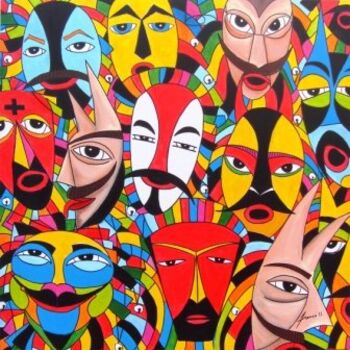 Pintura intitulada "CARETOS" por Mário Fresco, Obras de arte originais, Óleo