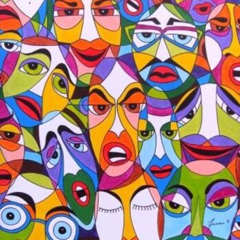 Pintura intitulada "TRISTES" por Mário Fresco, Obras de arte originais, Óleo