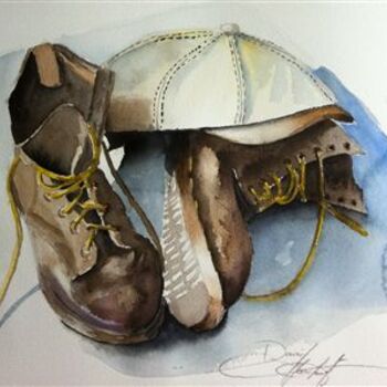 Drawing titled "Les Chaussures du p…" by David Marchal, Original Artwork