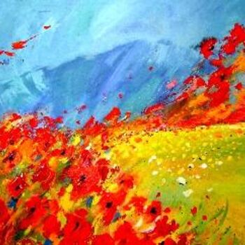 Peinture intitulée "Les coquelicots" par Catherine Suchocka, Œuvre d'art originale, Huile