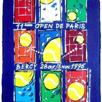 Dessin intitulée "11ème OPEN de PARIS…" par Catherine Suchocka, Œuvre d'art originale