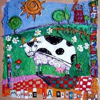 Peinture intitulée ""Moumou la Rêveuse"" par Catherine Suchocka, Œuvre d'art originale, Huile