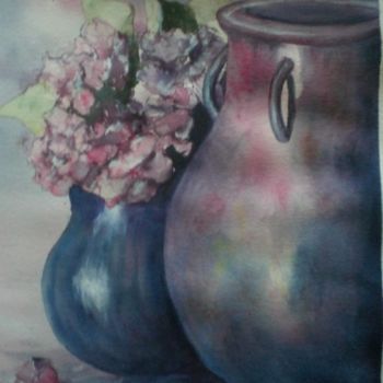 绘画 标题为“hortensias” 由Mickael Thébault, 原创艺术品