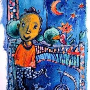 Peinture intitulée "Au clair de la lune…" par Catherine Suchocka, Œuvre d'art originale