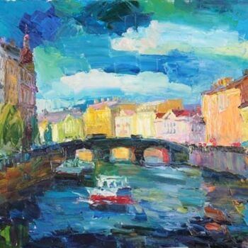 Painting titled "Фонтанка" by Vasilii Shikhanov, Original Artwork