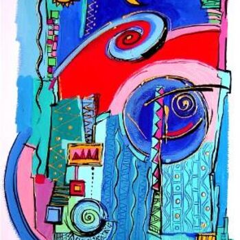 Peinture intitulée "Le soleil et la lune" par Catherine Suchocka, Œuvre d'art originale