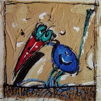 Peinture intitulée "Petit oiseau" par Catherine Suchocka, Œuvre d'art originale