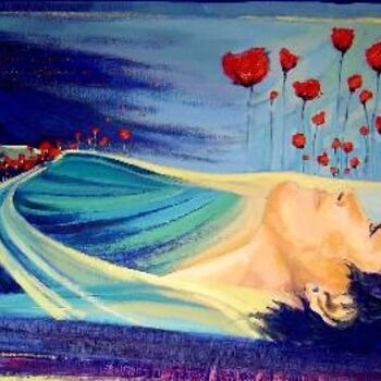Peinture intitulée "La méditation" par Catherine Suchocka, Œuvre d'art originale