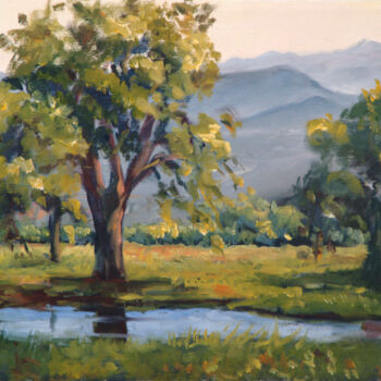 Painting titled "Tucson Rainy Day" by Ingrid Dohm, Original Artwork, Oil