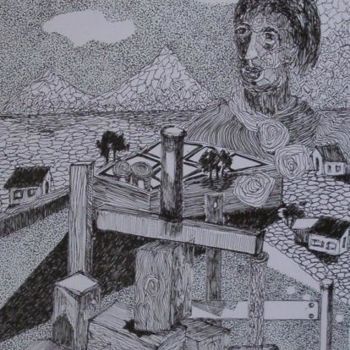 Peinture intitulée "lieu interdit" par Evelyne Hervé, Œuvre d'art originale