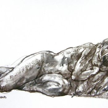 Dessin intitulée "fusain 50/65 2011 1…" par Christian Rolland, Œuvre d'art originale, Autre