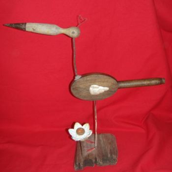 Sculpture intitulée "ibis" par Frédéric Bignon Récupart, Œuvre d'art originale