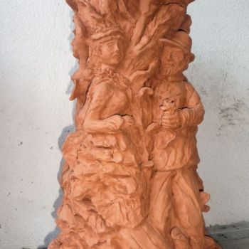 Sculpture intitulée "Cache pot" par Térégia, Œuvre d'art originale