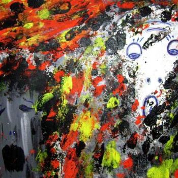 Peinture intitulée "L'ERRANCE DES MANES" par Francine Barbaray, Œuvre d'art originale, Huile