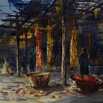 Painting titled "Hyderabad_gudimalka…" by Kishore Singh, Original Artwork, Oil
