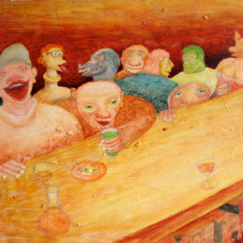 Painting titled "Gueules et bêtes de…" by Gerrit Gerard Visser, Original Artwork, Other
