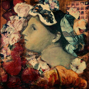 Collages titled "Volupté, hommage à…" by Nathalia Chipilova, Original Artwork, Paper cutting Mounted on Wood Stretcher frame