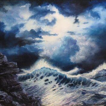 Painting titled "SEA STORM" by John Cocoris, Original Artwork, Other