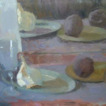 Peinture intitulée "NATURE MORTE AU MIR…" par Olga Richir, Œuvre d'art originale, Huile