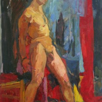 Peinture intitulée "NU ROUGE" par Olga Richir, Œuvre d'art originale