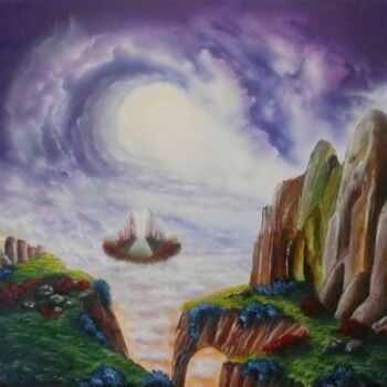 Painting titled "au dessus des nuées" by Pim, Original Artwork