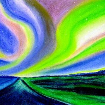 "Aurora Borealis-The…" başlıklı Dijital Sanat Sesha tarafından, Orijinal sanat, Petrol