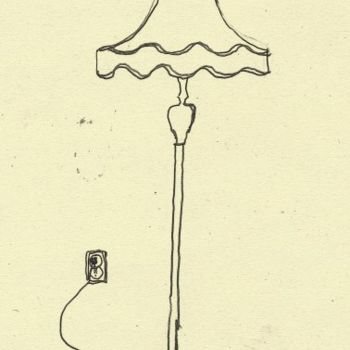 제목이 "Janel's Floor Lamp"인 그림 Janel Bragg로, 원작, 연필