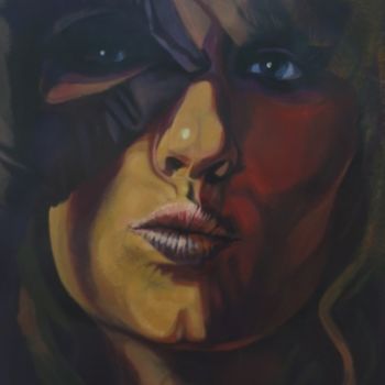 Malerei mit dem Titel "purple picture" von Paulus Hoffman, Original-Kunstwerk, Öl