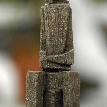 Sculpture titled "Homem Sentado" by Jose Carlos Sarmento, Original Artwork, Terra cotta