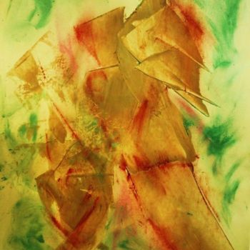 Painting titled "UN ANGE PASSE" by Francine Barbaray, Original Artwork, Oil