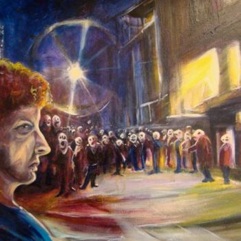 Peinture intitulée "Fin de soirée" par Julien Jomard, Œuvre d'art originale, Huile