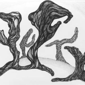 Dessin intitulée "le cri des platanes…" par Sigrun Neumann (Sineu), Œuvre d'art originale