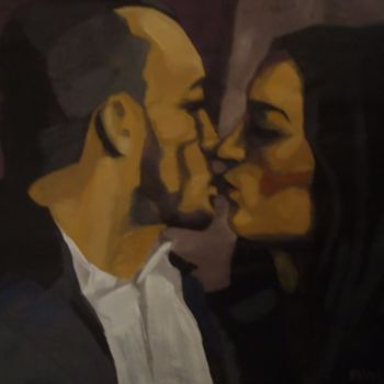 Painting titled "kiss" by Paulus Hoffman, Original Artwork, Oil