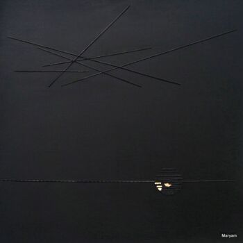 Collages intitulée "nuit obscure 7" par Anne-Marie Mary, Œuvre d'art originale, Textiles